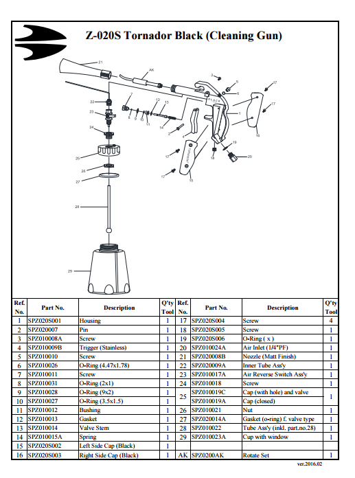 piese tornador schema componente